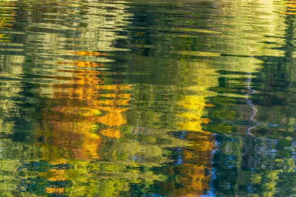 Refleksi Sungai Yang Indah Musim Gugur Latar Belakang Abstrak Tekstur Stok Gambar