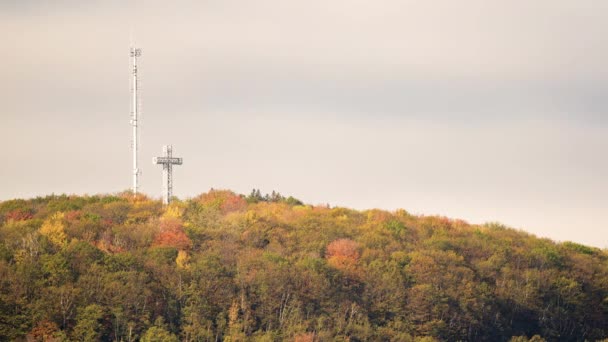 Montreal, Kanada, Timelapse - The Mount Royal jesienią — Wideo stockowe