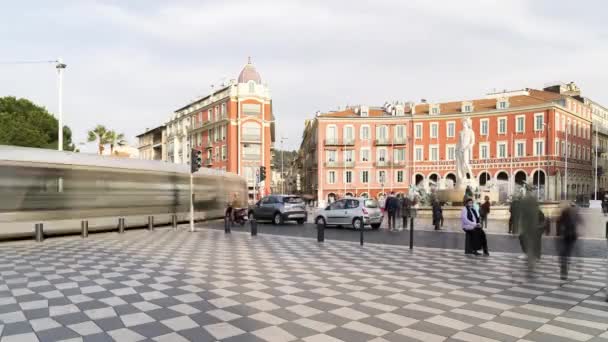 Nice, France, Timelapse - Fontaine du Soleil w Nicei w ciągu dnia — Wideo stockowe
