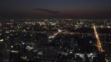 Bangkok, Tayland, Timelapse - Baiyoke Kulesi 'nden gece görüşü