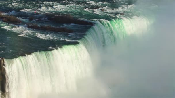加拿大尼亚加拉瀑布，慢动作-日落期间马蹄瀑布的慢动作 — 图库视频影像