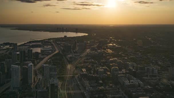 Toronto, Canada, Timelapse - The West of Toronto from day to night as seen from the CN Tower — Stock Video