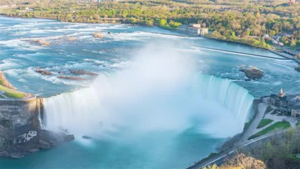 Niagarafälle, Kanada, Timelapse - Die Hufeisenfälle von Tag bis Nacht vom Skylon Tower aus gesehen — Stockvideo
