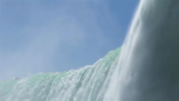 加拿大尼亚加拉瀑布，慢动作- -从瀑布下看到的马蹄后部慢动作 — 图库视频影像