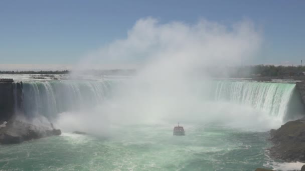 Niagarafälle, Kanada, Slow Motion - Slow Motion Clip der Hufeisenfälle an einem sonnigen Tag — Stockvideo