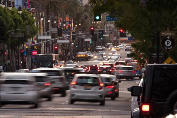 Hollywood Boulevard Los Angeles Kalifornien Nach Sonnenuntergang Nahaufnahme Aus Dem Stockfoto