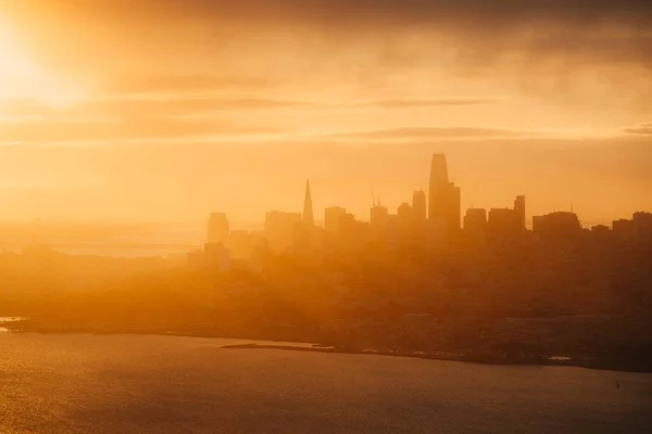 San Francisco Skyline Kalifornii Usa Během Východu Slunce — Stock fotografie