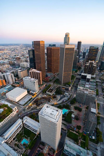 Die Innenstadt Von Los Angeles Kalifornien Und Der Stadtverkehr Der — Stockfoto