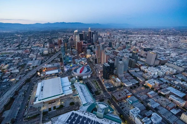 Centro Los Ángeles California Durante Hora Azul Foto Tomada Desde —  Fotos de Stock