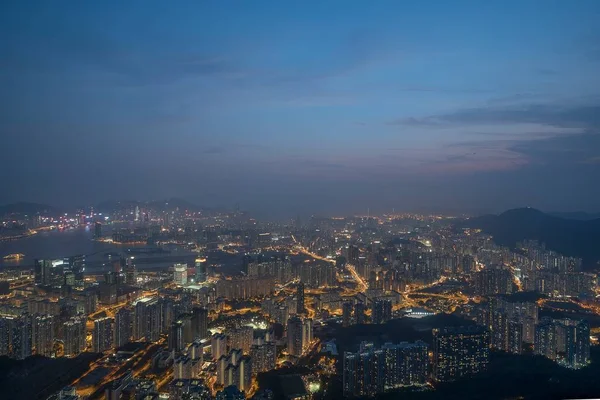 Famosa Vista Hong Kong Rascacielos Hong Kong Skyline Vista Paisaje —  Fotos de Stock