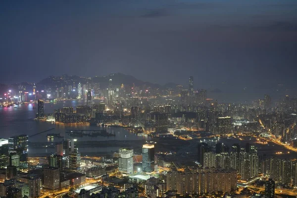 Famosa Vista Hong Kong Rascacielos Hong Kong Skyline Vista Paisaje —  Fotos de Stock