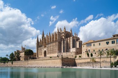 Palma de Mallorca adalarındaki Gotik Katedral La Seu, İspanya