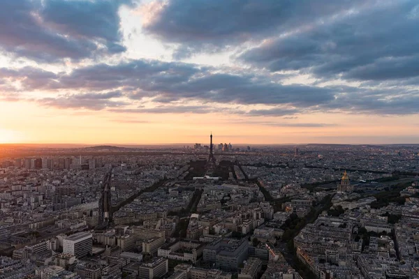 Panoramatický výhled na Paříž s Eiffelovou věží — Stock fotografie