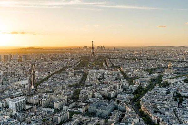 Panoramatický výhled na Paříž s Eiffelovou věží — Stock fotografie
