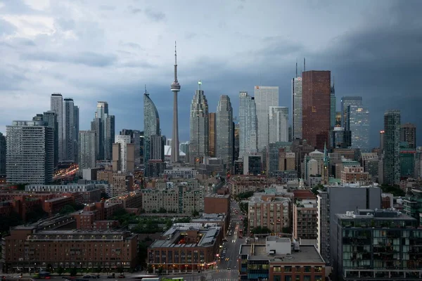 The financial district of Toronto Canada during a storm — Stock Photo, Image