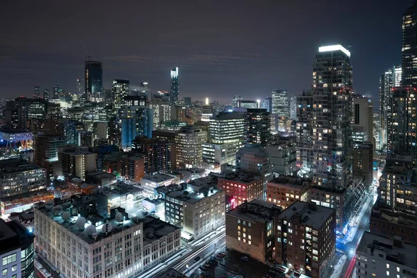 Het financiële district Toronto Canada in de schemering — Stockfoto