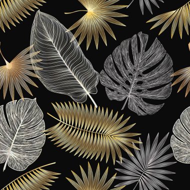 Tropikal yapraklar pürüzsüz. vektör illüstrasyonu