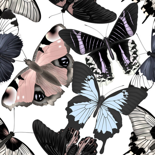 seamless pattern with butterflies. vector illustration