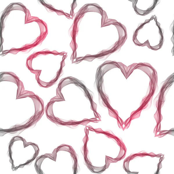 Watercolor Hearts Pattern Hand Drawn Illustration — Vector de stock