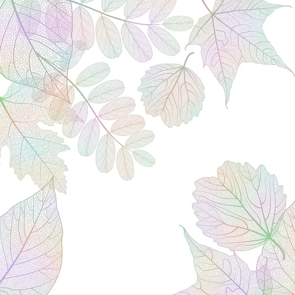 Background Pattern Hand Drawn Leaves Vector Illustration — ストックベクタ