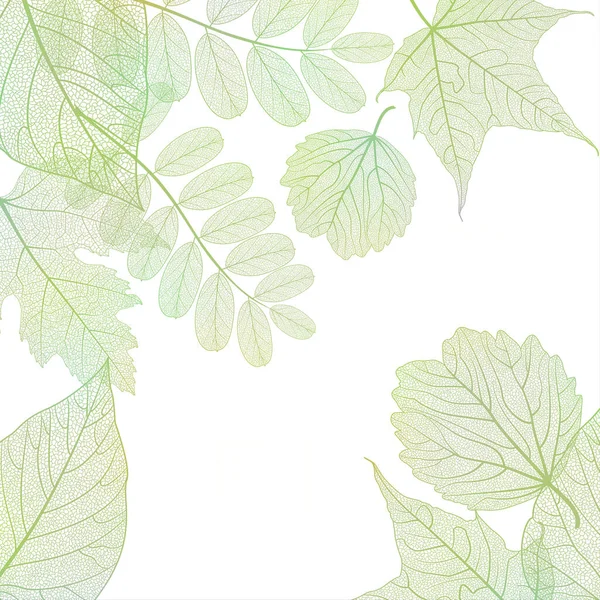 Background Pattern Hand Drawn Leaves Vector Illustration — Vector de stock