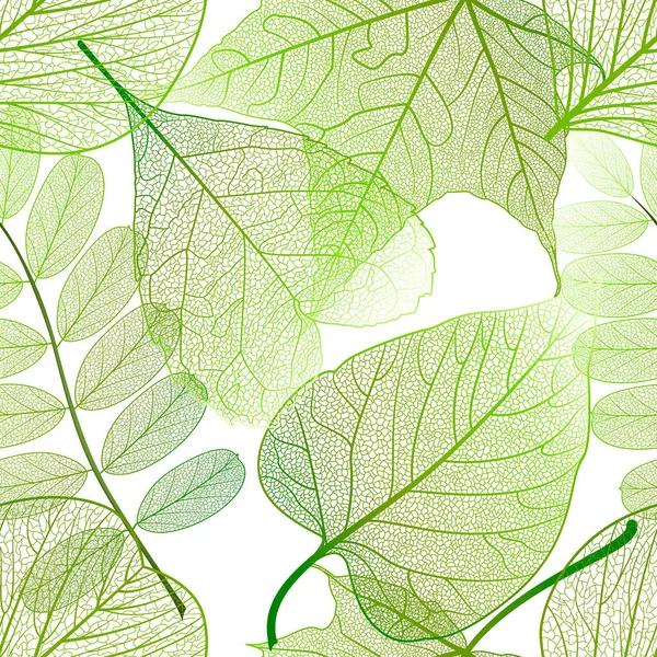 Vector Illustration Green Leaf Pattern — Wektor stockowy