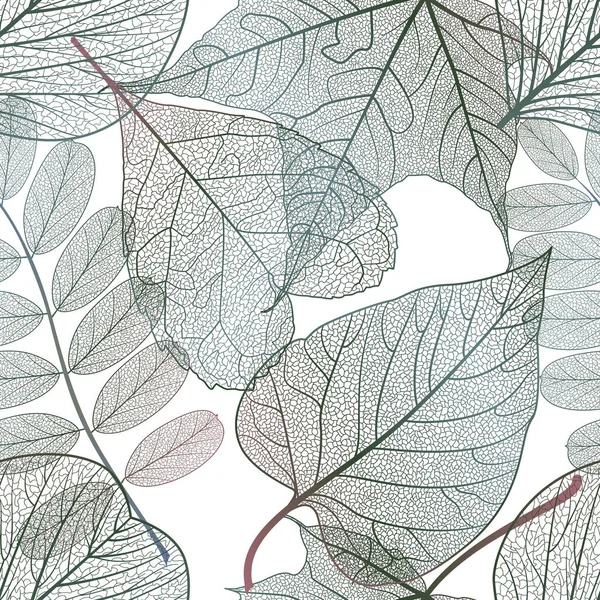 Vector Illustration Autumn Leaves Seamless Pattern — Stock vektor