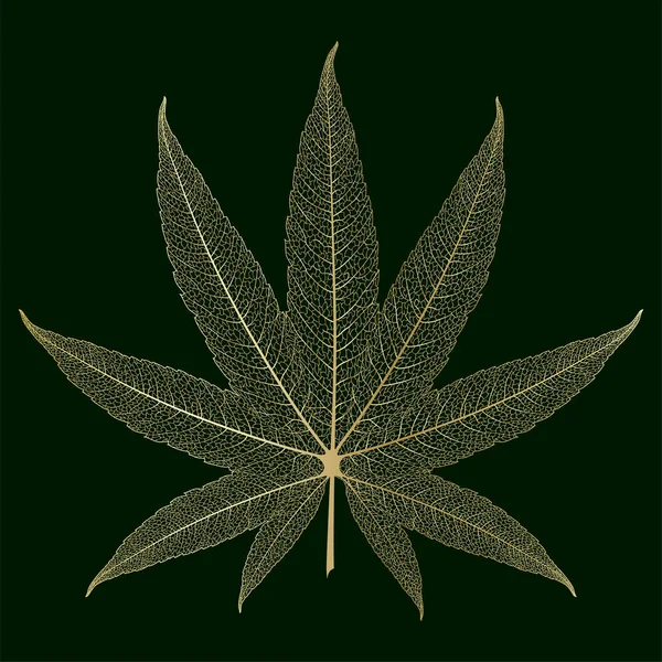 Ikona Liści Marihuany Ilustracja Wektora Abstrakcyjnym Tłem — Wektor stockowy