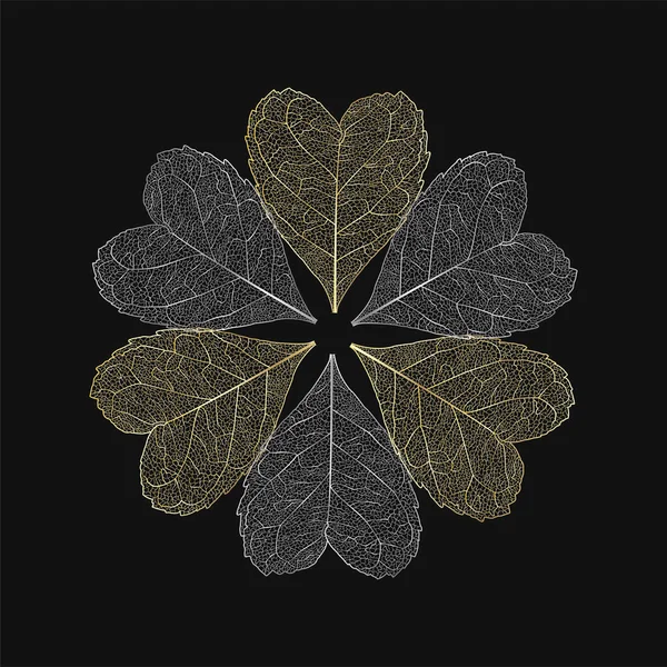 Абстрактна Векторна Ілюстрація Золотої Чорної Мандали — стоковий вектор