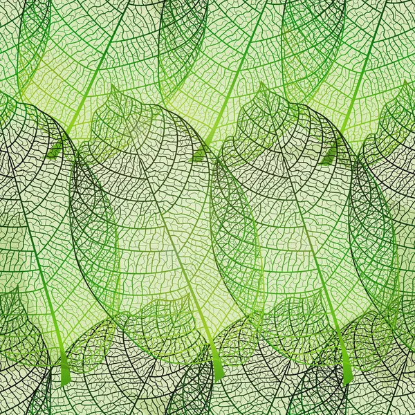 Зелене Листя Безшовного Візерунка Векторні Ілюстрації — стоковий вектор