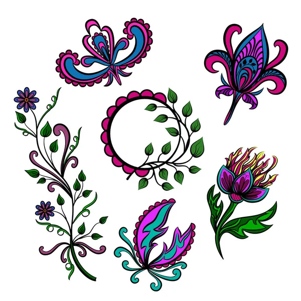 Ilustración Vectorial Ornamento Floral — Vector de stock