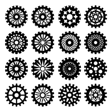 set of gears, cogwheel, gear, wheel, cog, cogs, and other elements. vector illustration