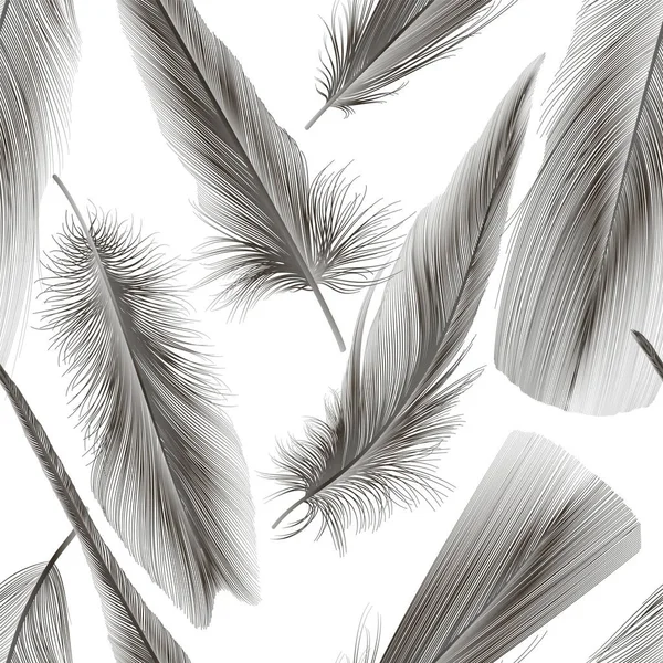 Feather Pattern White Background — Stockvektor