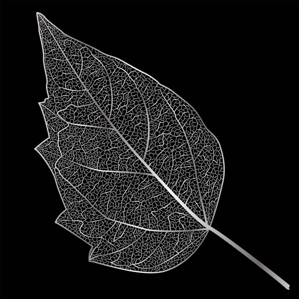 Black White Leaf Pattern Vector Illustration — Vetor de Stock