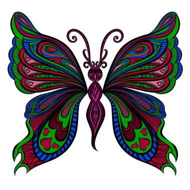 butterfly, drawing, hand drawn vector illustration