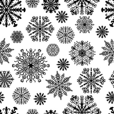 Kar taneleriyle kusursuz desen. vektör illüstrasyonu.