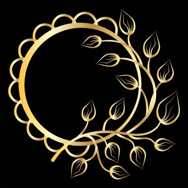 Altın ve siyah bir çelengin vektör çizimi