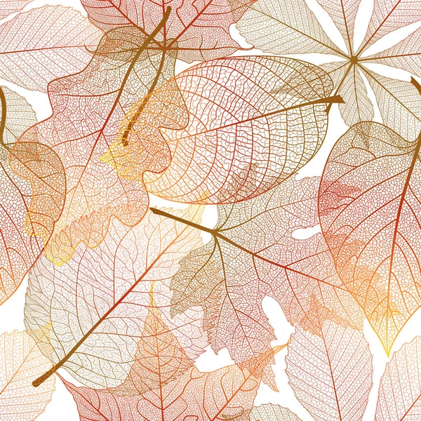 Herfstbladeren Naadloze Patroon Vectorillustratie — Stockvector