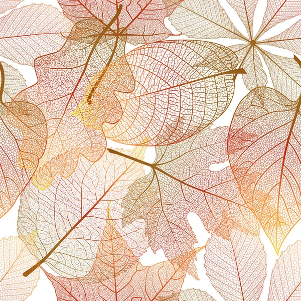 Autunno Foglie Modello Senza Soluzione Continuità Illustrazione Vettoriale — Vettoriale Stock