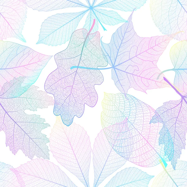 秋の葉とシームレスなパターン ベクターイラスト — ストックベクタ