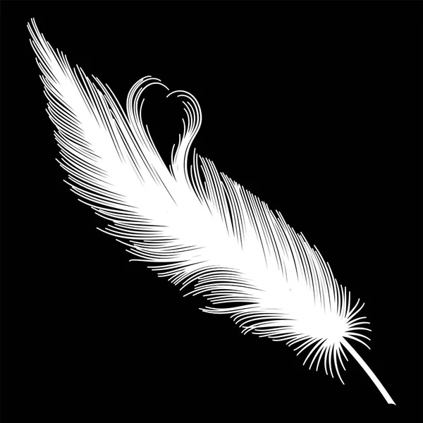 Feather Icon Black Background — ストックベクタ
