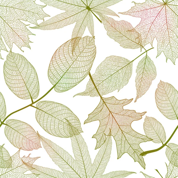 Απρόσκοπτη Μοτίβο Φθινοπωρινά Φύλλα — Διανυσματικό Αρχείο
