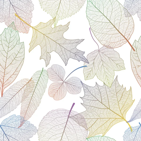 Απρόσκοπτη Μορφή Φθινοπωρινά Φύλλα Εικονογράφηση Διανύσματος — Διανυσματικό Αρχείο