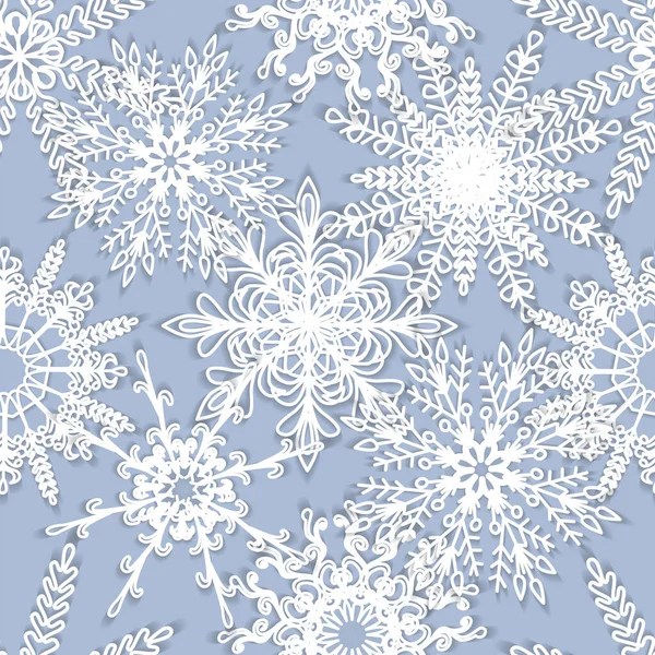 Weiße Schneeflockenmuster Vektorillustration — Stockvektor