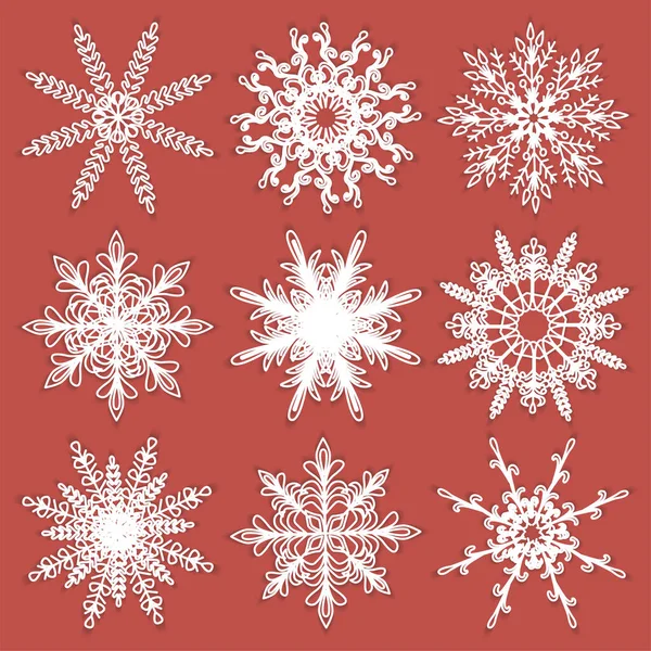 Set Snowflakes Snowflake Vector Illustration — 图库矢量图片