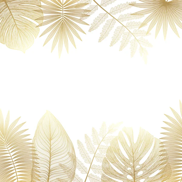 stock vector tropical leaves and palm leaf. watercolor background.