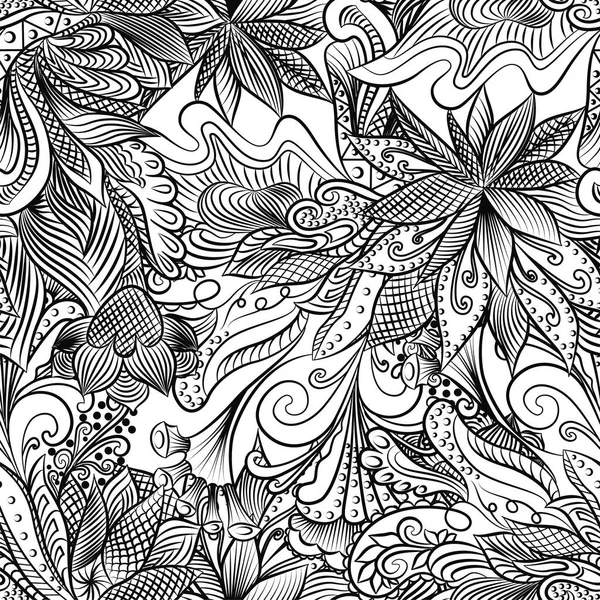 Abstract Seamless Pattern Hand Drawn Doodles Vector Illustration — Image vectorielle