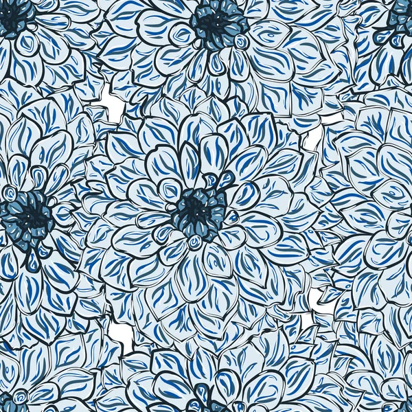Sömlöst Mönster Med Abstrakta Blommor Vektor Illustration — Stock vektor