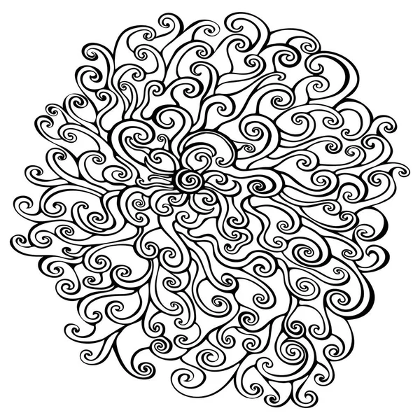 Abstract Floral Mandala Pattern Coloring Book Adults Textile Print Vector — Vetor de Stock