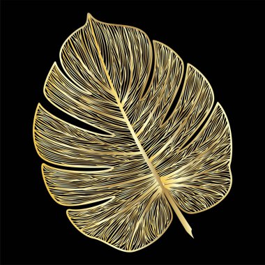 Güzel tropikal yaprakların vektör çizimi